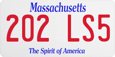 MA license plate 202LS5