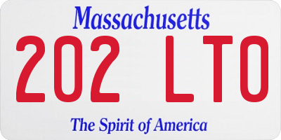 MA license plate 202LT0