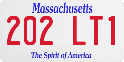 MA license plate 202LT1