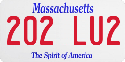 MA license plate 202LU2