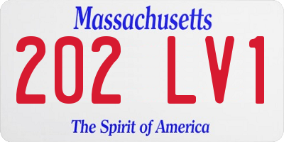 MA license plate 202LV1