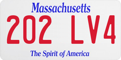 MA license plate 202LV4