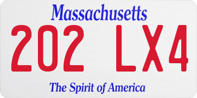 MA license plate 202LX4