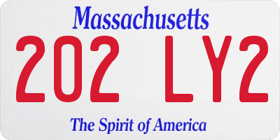 MA license plate 202LY2