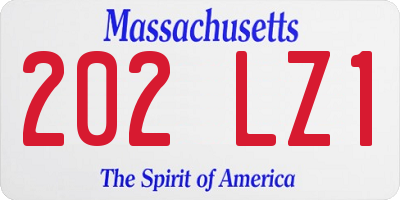 MA license plate 202LZ1