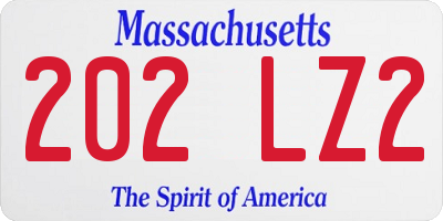 MA license plate 202LZ2
