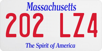 MA license plate 202LZ4