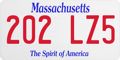 MA license plate 202LZ5