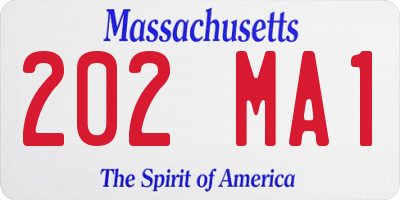 MA license plate 202MA1