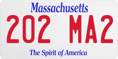 MA license plate 202MA2