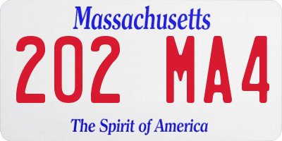 MA license plate 202MA4