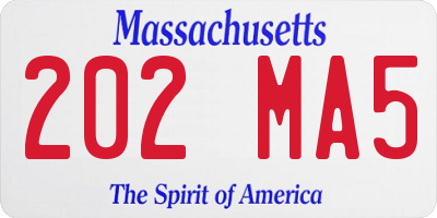 MA license plate 202MA5