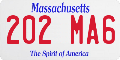 MA license plate 202MA6