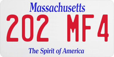 MA license plate 202MF4