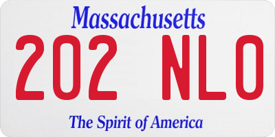 MA license plate 202NL0