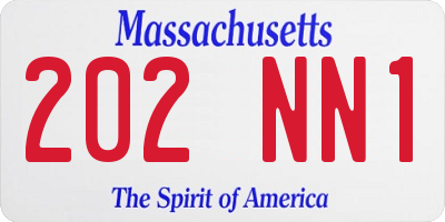 MA license plate 202NN1
