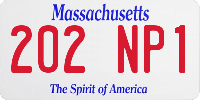 MA license plate 202NP1