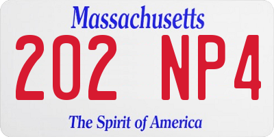 MA license plate 202NP4