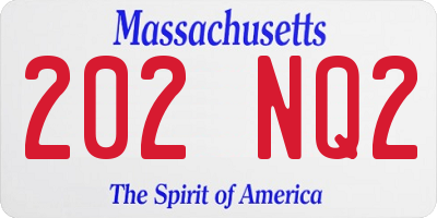 MA license plate 202NQ2