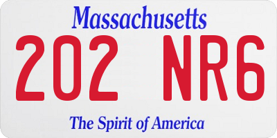 MA license plate 202NR6