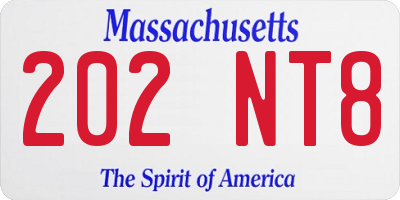 MA license plate 202NT8