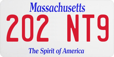 MA license plate 202NT9