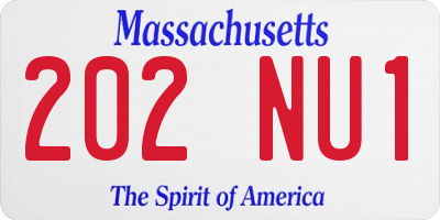 MA license plate 202NU1