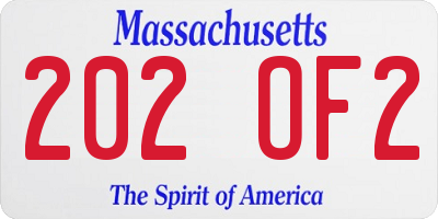 MA license plate 202OF2