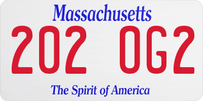 MA license plate 202OG2