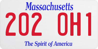 MA license plate 202OH1