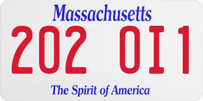 MA license plate 202OI1