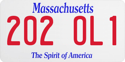 MA license plate 202OL1
