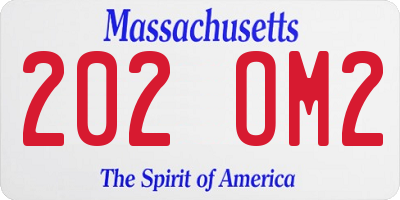 MA license plate 202OM2