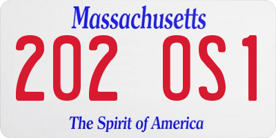 MA license plate 202OS1
