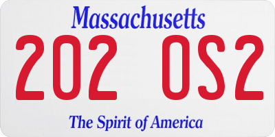 MA license plate 202OS2
