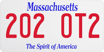 MA license plate 202OT2