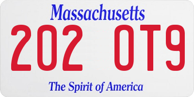 MA license plate 202OT9