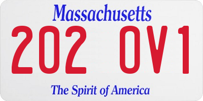 MA license plate 202OV1