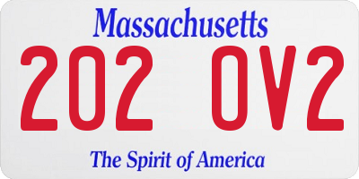 MA license plate 202OV2
