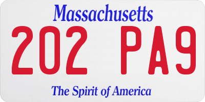 MA license plate 202PA9