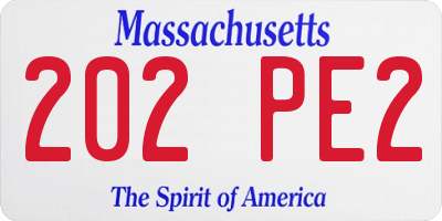 MA license plate 202PE2