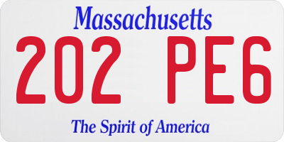 MA license plate 202PE6