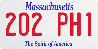 MA license plate 202PH1