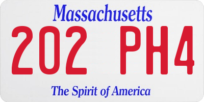 MA license plate 202PH4