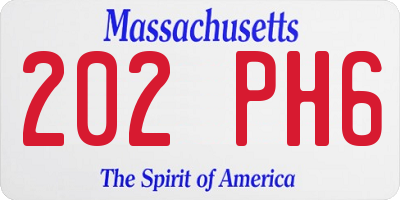 MA license plate 202PH6