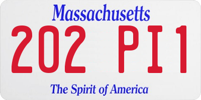 MA license plate 202PI1