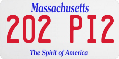 MA license plate 202PI2