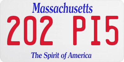 MA license plate 202PI5
