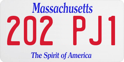 MA license plate 202PJ1