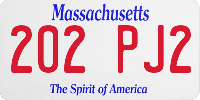 MA license plate 202PJ2